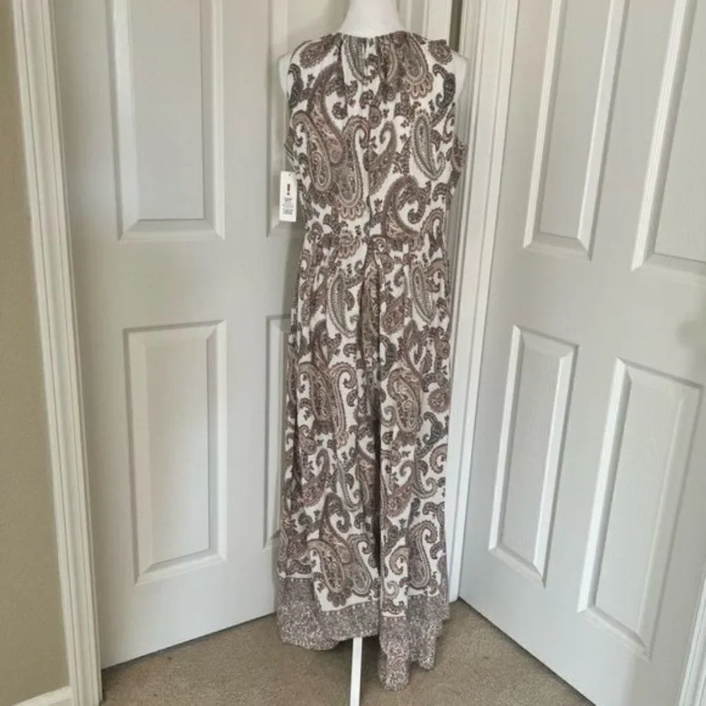 Bardot Paisley Sleeveless Wide Leg Linen Jumpsuit Medium
